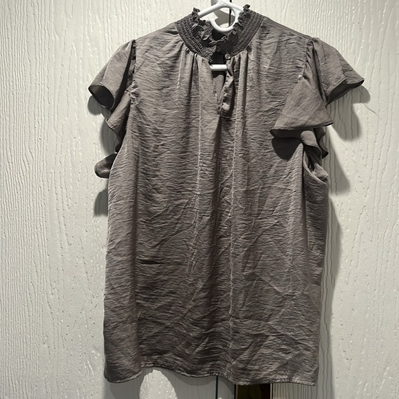 Alex and Lily blouse light gray turtle neck - silk finish - Picture 2 of 2